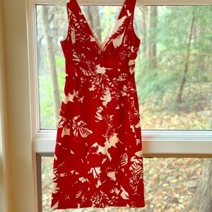 Donna Ricco  Red Floral Print Dress